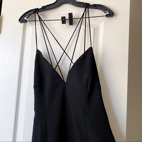 MISHA Dress Bernadina Crisscross Open Back Plunging Bodycon Black 10 NWT - Picture 5 of 7